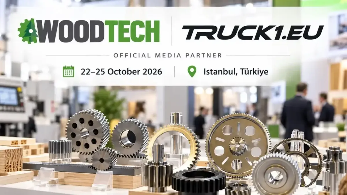 Truck1 ve WoodTech 2026 iş birliği tanıtım görseli.