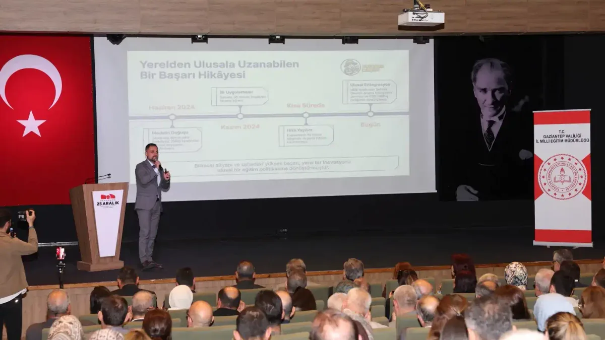 Gaziantep'te yetenek taraması yapan çocuklar.