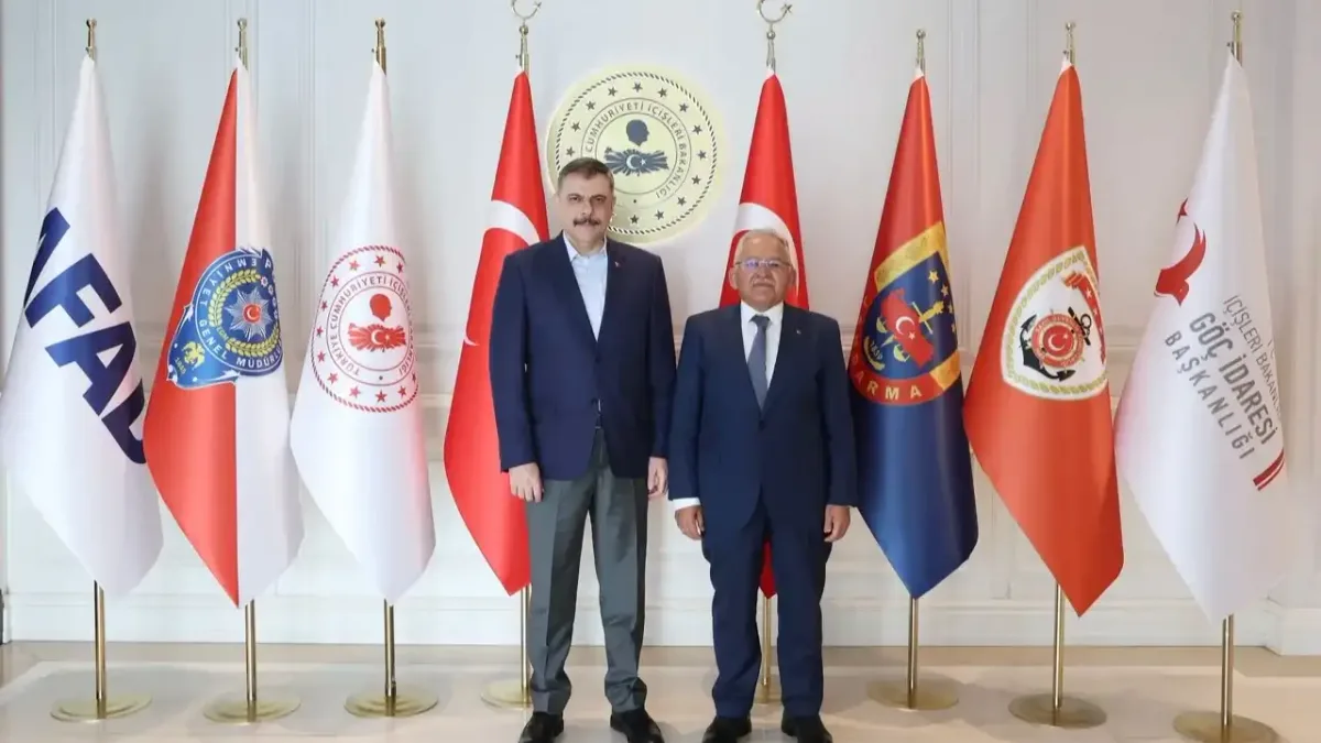 Başkan Büyükkılıç ve Bakan Çiftçi'nin buluşması.