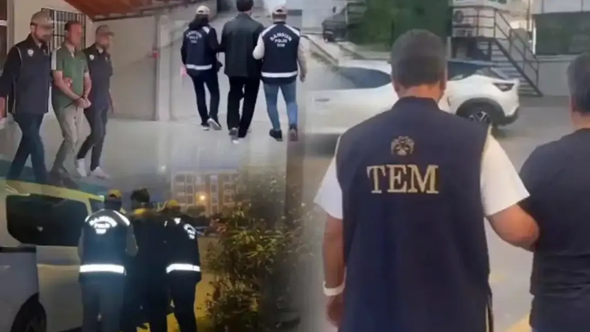 İstanbul'da düzenlenen FETÖ operasyonunda gözaltına alınan şüpheliler.