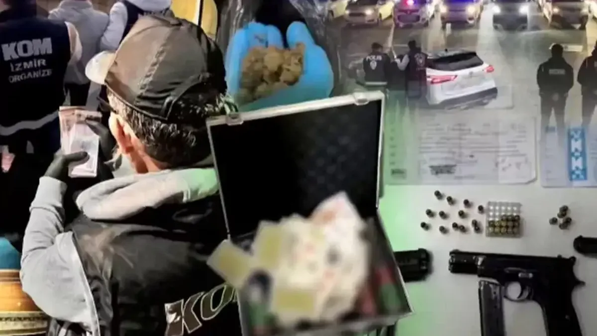 İzmir'de düzenlenen tefecilik operasyonundan görüntüler.