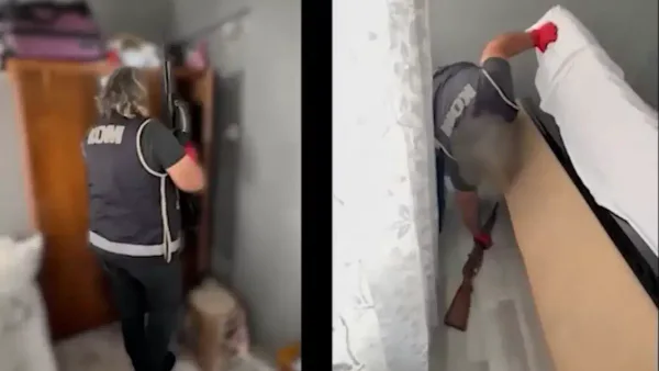 İçişleri Bakanlığı'nın düzenlediği operasyon sonucu yakalanan şüpheliler.