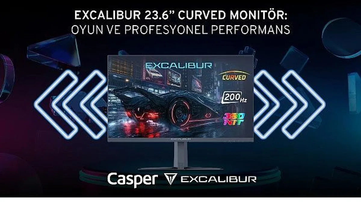 Excalibur 23.6" Curved Monitör'den 200 Hz ve 1 ms tepki süresiyle kesintisiz oyun deneyimi