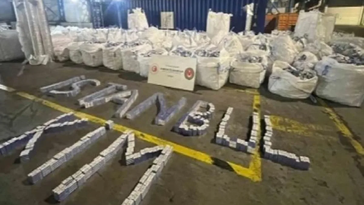 Ambarlı Limanı'nda 94 milyon TL'lik kaçak sigara operasyonu... Tamamı imha edildi