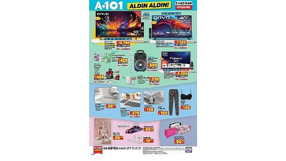 5 Haziran'da A101'de Motosikletten Ev Aletlerine Öne Çıkan Ürünler