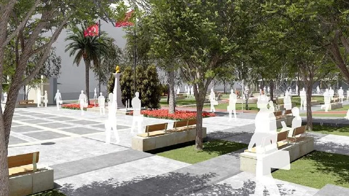 İzmir’in Kınık ilçesi Cumhuriyet Meydanı yenileniyor