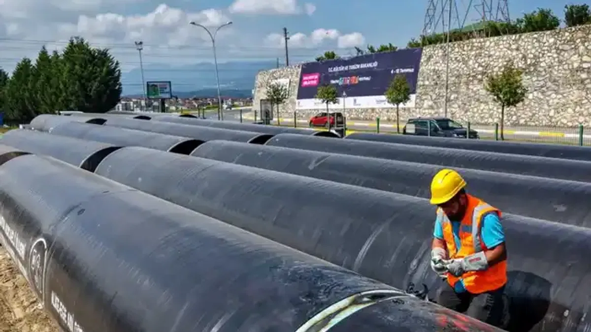 Sakarya'da 45 kilometrelik hattın ilk sevkiyatı başladı