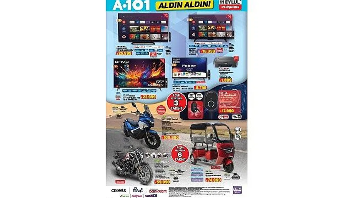 11 Eylül'de A101'den Motosiklet ve Şarj İstasyonu Fırsatları