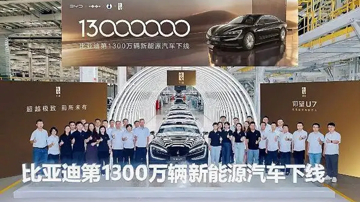 BYD, 13 Milyonuncu Yeni Enerji Aracını Üreterek Tarihi Bir Başarıya İmza Attı