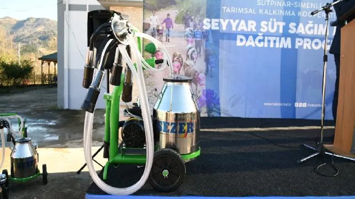 Trabzon'da çiftçilere süt sağım makinesi desteği