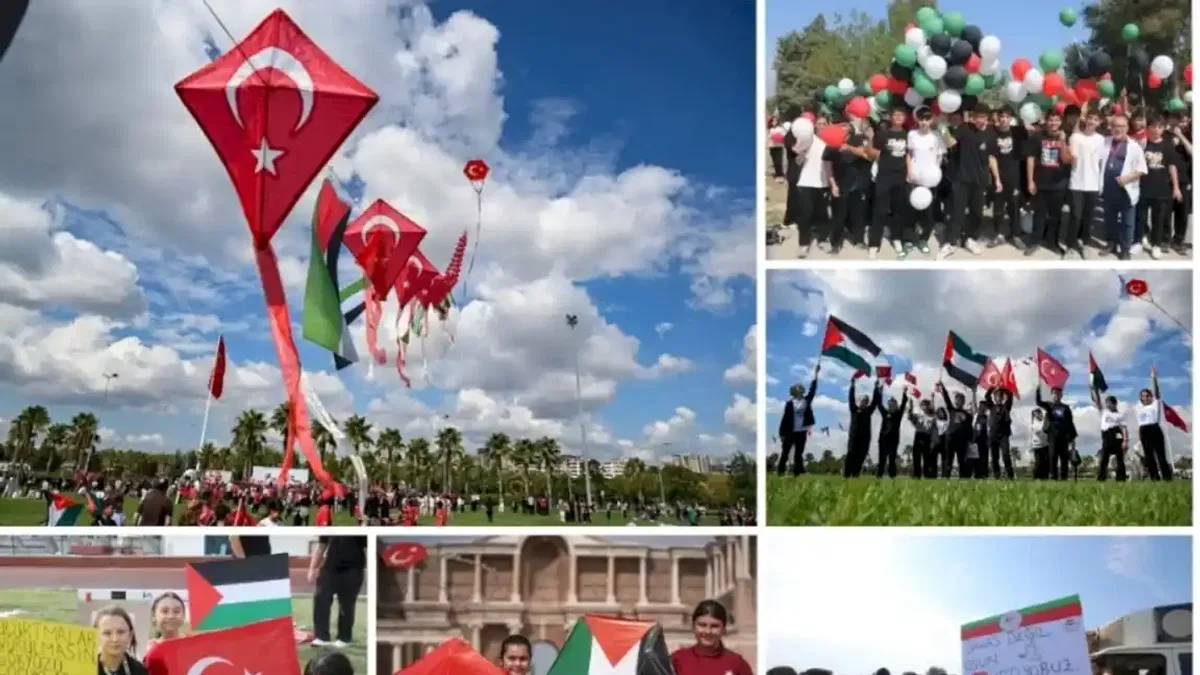 Uçurtmalar Gazzeli çocuklar için semalarda