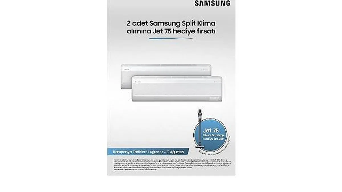 Samsung WindFree™ Split Klimalarda 2'li alımda JET 75 Dikey süpürge hediye!