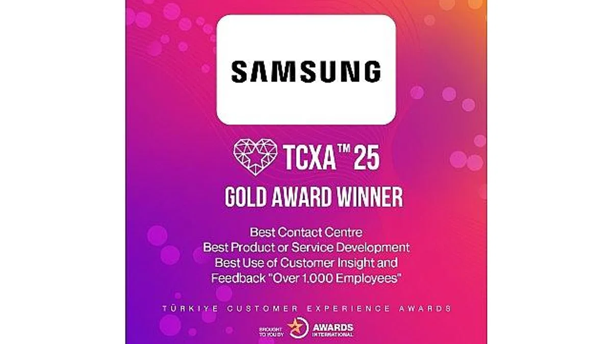Samsung'a Türkiye Müşteri Deneyimi Ödülleri (TCXA) 2025'ten 3 Altın Ödül!