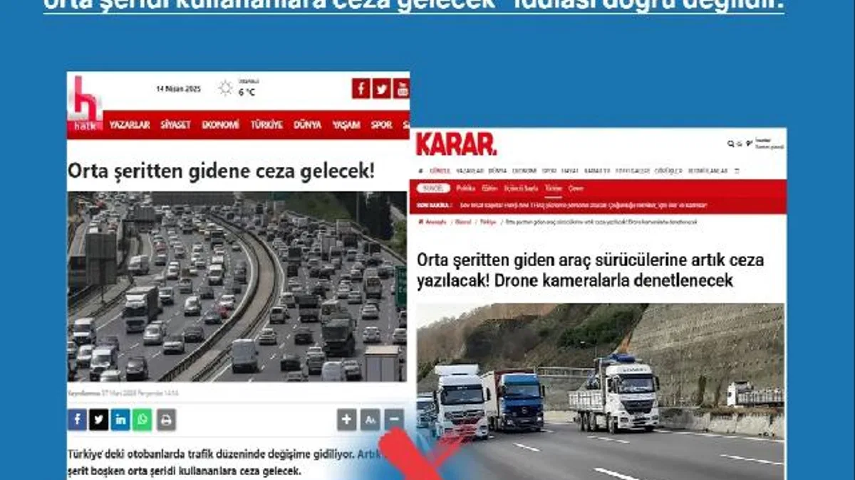 Trafikte 'orta şeride ceza' iddiaları asılsız