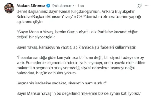Kılıçdaroğlu'ndan Yavaş'a destek: Seçmen iradesine sadakat önemli