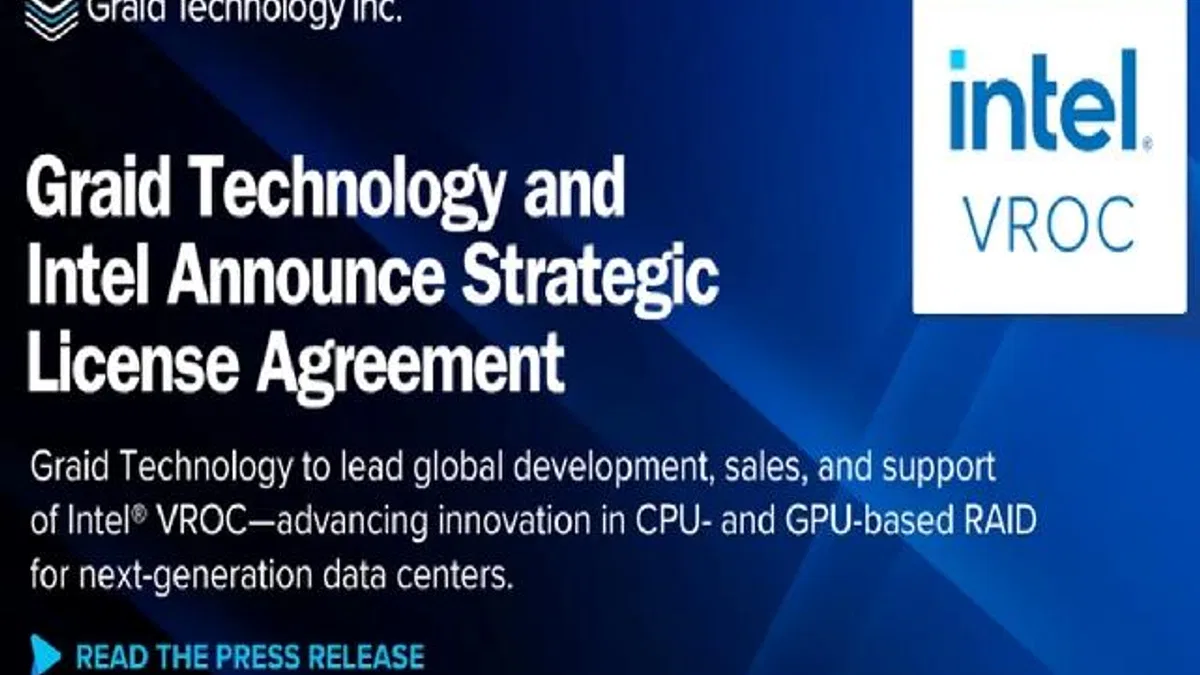 Graid Technology ve Intel stratejik lisans anlaşmasını duyurdu