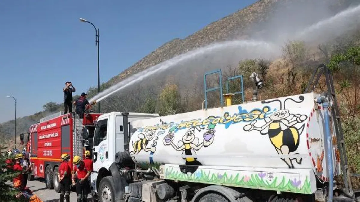 Kayseri Talas'ta Ali Dağı'na 'Alev Kalkanı'