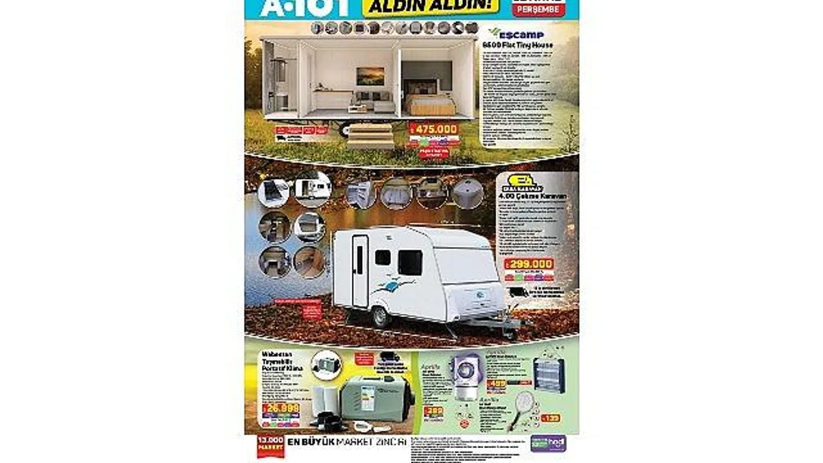 22 Mayıs'ta A101'de Elektrikli Araç, Karavan ve Ev Ürünleri Satışa Sunuluyor