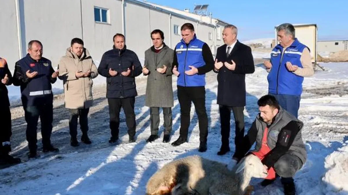 Sivas'ta kar yağışına şükür kurbanı