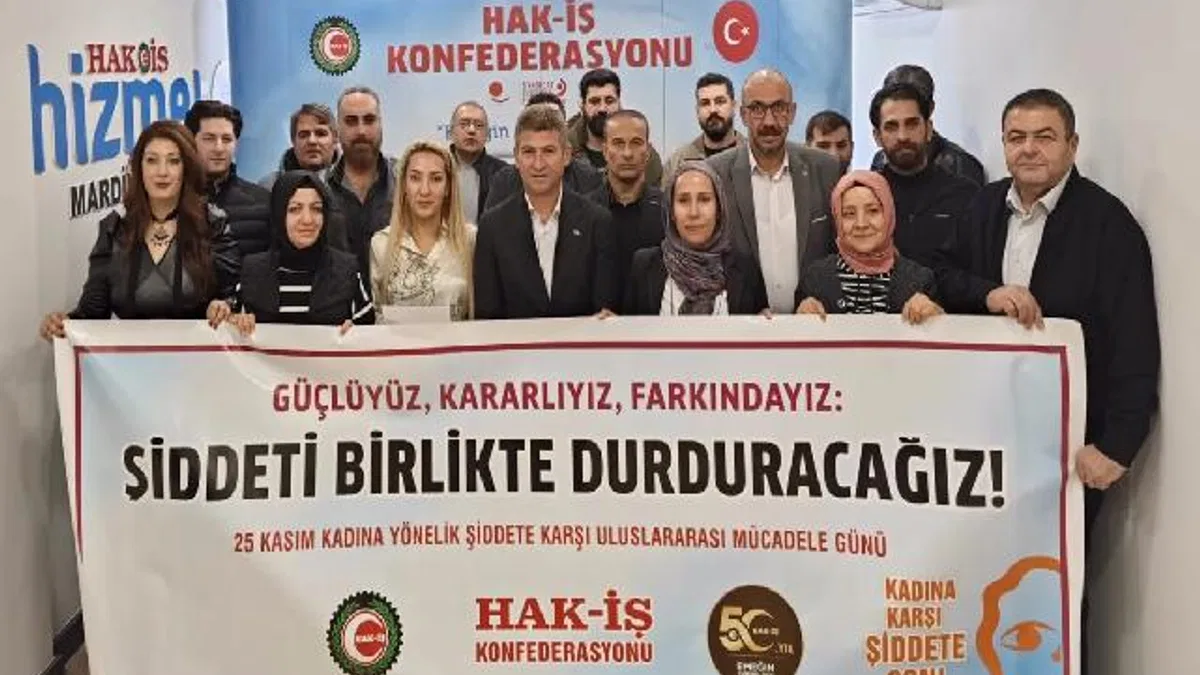 HAK-İŞ Mardin'den şiddete karşı güçlü ses