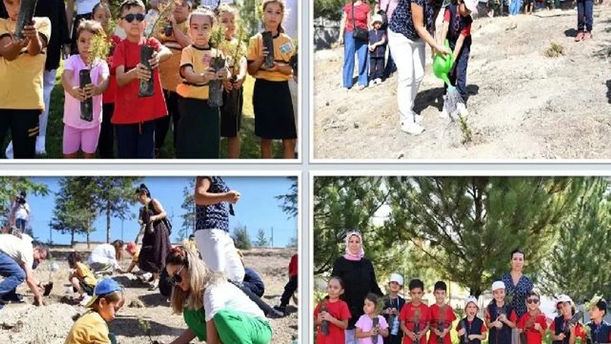 İlkokulların uyum haftasında fidanlar toprakla buluştu