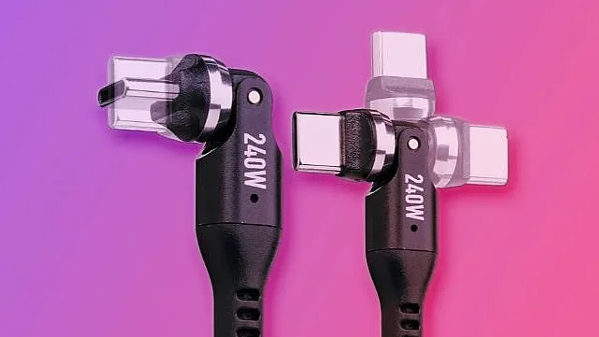 360 derece dönebilen 240W USB-C kablo satışa sunuldu