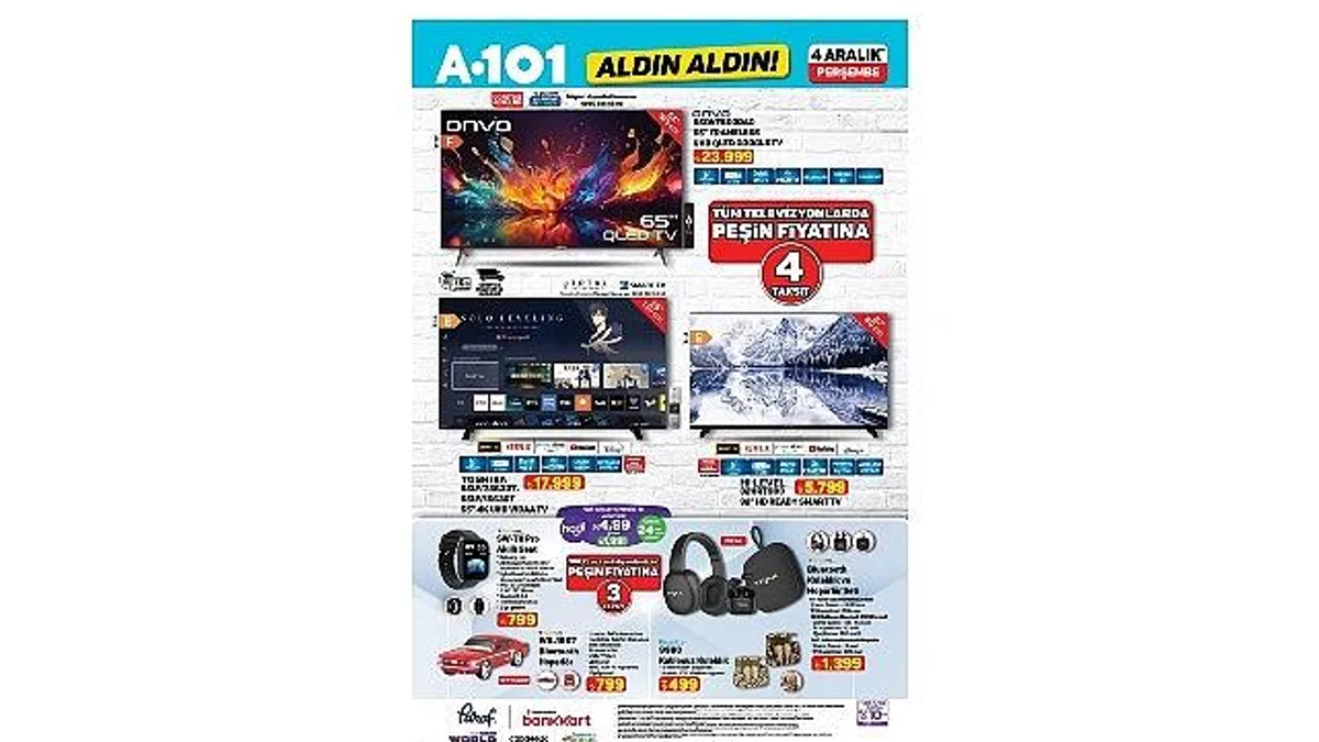 4 Aralık'ta A101'de Mobilite ve Teknoloji Ürünleri Öne Çıkıyor