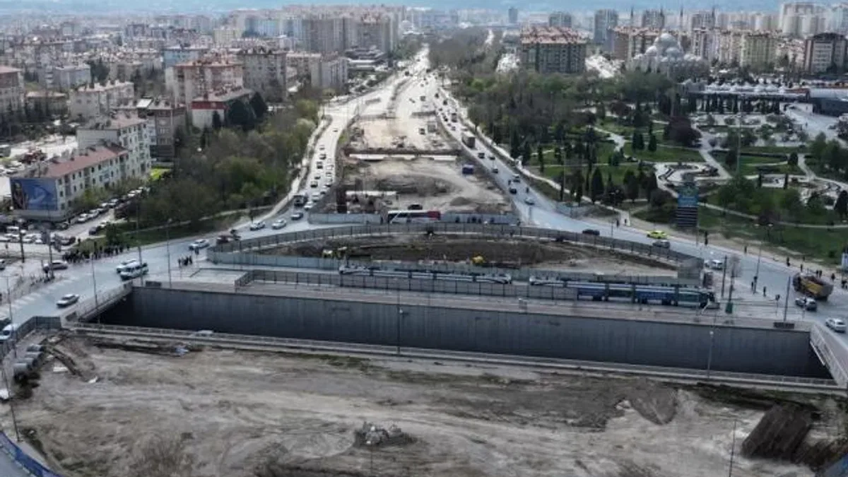 Konya'da Stadyum-Şehir Hastanesi Tramvay Hattı'nda ikinci etap sürüyor