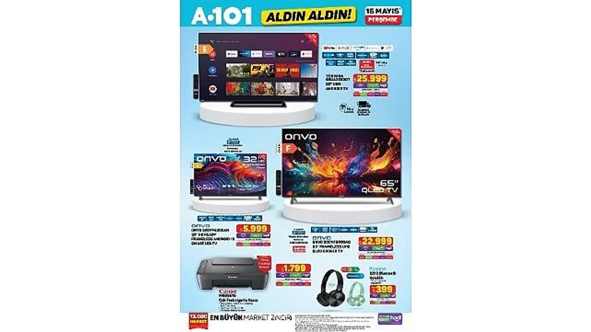 15 Mayıs'ta A101'de Elektronik ve Ev Ürünleri Satışa Sunuluyor