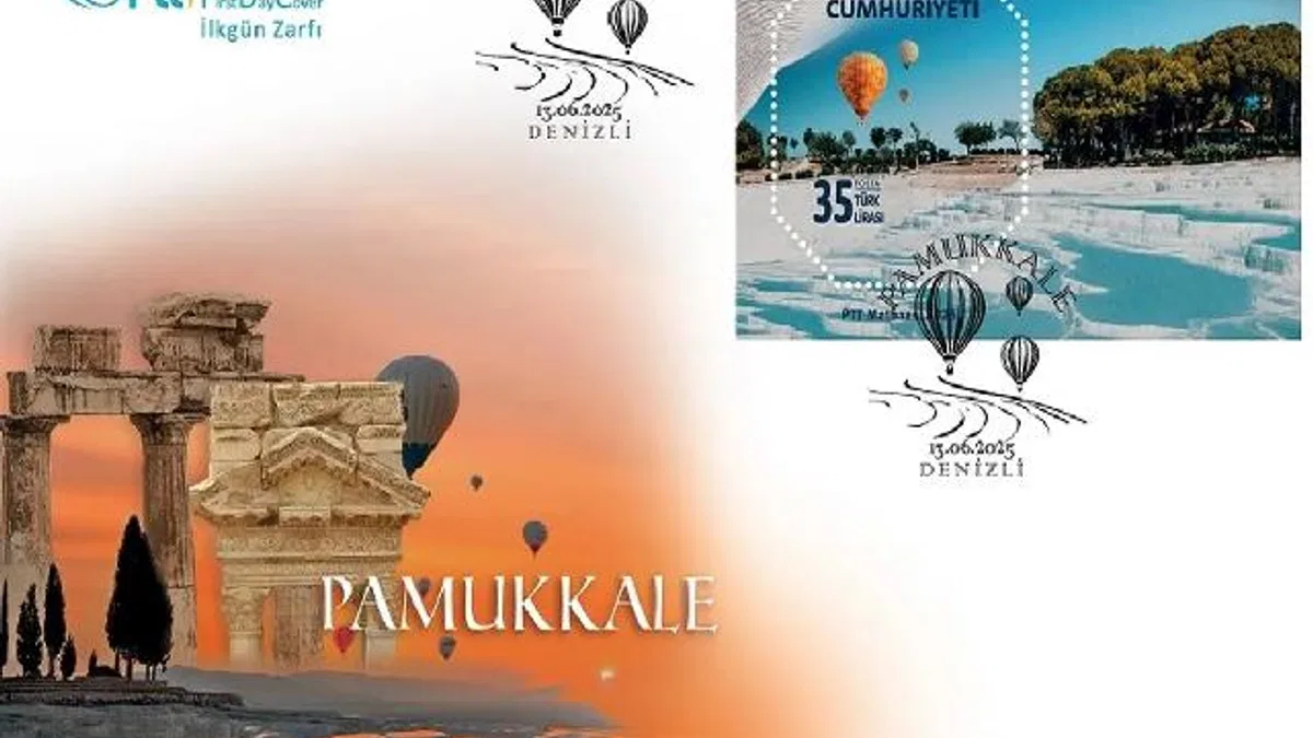 PTT'den 'Pamukkale'ye özel pul ve ilkgün zarfı
